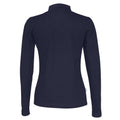 Marineblau - Back - Cottover - Poloshirt für Damen Langärmlig