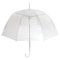 Weiß - Front - Damen Schlichter Durchsichtiger Automatischer Kuppel Regenschirm