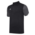 Schwarz-Weiß-Kohlen-Schwarz - Front - Umbro - "Total" Poloshirt für Herren - Training