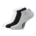 Weiß-Schwarz-Grau - Front - Umbro - Sneaker-Socken für Herren-Damen Unisex (3er-Pack)