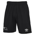 Schwarz - Front - Derby County FC - "22-23" Shorts für zu Hause für Kinder