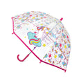 Transparent-Pink - Front - Unicorn - Faltbarer Regenschirm Einhorn für Kinder