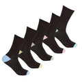 Schwarz-Pastell - Front - Cottonique - Socken für Damen (5er-Pack)