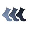 Marineblau-Dunkelblau-Blau Grau - Front - Healthy Centres - Unelastische Socken für Damen (3er-Pack)