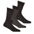 Holzkohle - Front - Pandastick - "Stripes & Squares" Socken für Herren (3er-Pack)