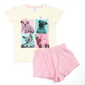 Cremefarbe-Pink - Front - MiniKidz - "Wish Upon A Star" Schlafanzug für Mädchen