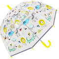 Transparent-Gelb - Back - X-brella - Faltbarer Regenschirm Kuppel für Kinder