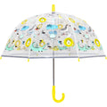 Transparent-Gelb - Front - X-brella - Faltbarer Regenschirm Kuppel für Kinder