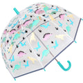 Transparent-Grün - Back - X-brella - Faltbarer Regenschirm Kuppel für Kinder
