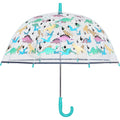Transparent-Grün - Front - X-brella - Faltbarer Regenschirm Kuppel für Kinder