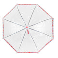 Transparent-Rot - Side - X-brella - Faltbarer Regenschirm Kuppel