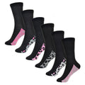 Schwarz - Front - RJM - Socken für Damen (6er-Pack)