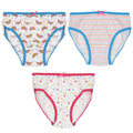 Weiß-Blau-Pink - Front - Tom Franks - Slips für Mädchen (3er-Pack)
