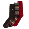 Schwarz-Rot - Front - Pandastick - Socken für Herren (3er-Pack)