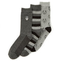 Grau-Schwarz - Front - Pandastick - Socken für Herren (3er-Pack)