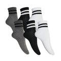 Grau-Weiß-Schwarz - Front - Simply Essentials - Knöchelsocken für Damen Abgeschnitten (6-er Pack)