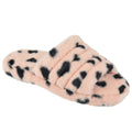 Blassrosa - Front - Slumberzzz - Pantoffeln für Damen Plüsch Leopardenmuster
