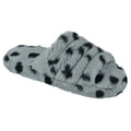 Grau - Front - Slumberzzz - Pantoffeln für Damen Plüsch Leopardenmuster