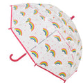 Transparent-Rosa - Front - Drizzles - Stockschirm für Kinder Regenbogen Kuppel