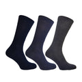 Blautöne - Front - Simply Essentials - Socken für Herren Große Füße Gedächtnis Gepolstert (3-er Pack)