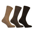 Brauntöne - Front - Simply Essentials - Socken für Herren Große Füße Gedächtnis Gepolstert (3-er Pack)