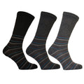 Grautöne - Front - Simply Essentials - Socken für Herren Überbreit Streifen (3-er Pack)