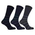 Blautöne - Front - Simply Essentials - Socken für Herren Überbreit Streifen (3-er Pack)