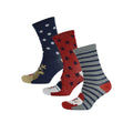 Rudolph-Schneemann-Weihnachtsmann - Front - RJM - Socken für Frauen Weihnachtsmotiv (3-er Pack)