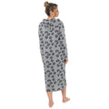 Grau - Back - Foxbury - Nachtkleid für Frauen Tiermotivdruck Lang