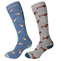 Grau-Blau - Front - Simply Essentials - Socken für Frauen Welly (2-er Pack)