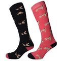 Marineblau-Rosa - Front - Simply Essentials - Socken für Frauen Welly (2-er Pack)