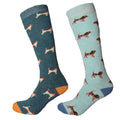 Blaugrün-Babyblau - Front - Simply Essentials - Socken für Frauen Welly (2-er Pack)