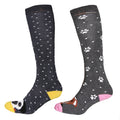 Grau-Dunkelgrau - Front - Simply Essentials - Socken für Frauen Hunde Welly (2-er Pack)
