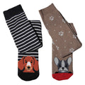 Dunkelgrau-Beige - Back - Simply Essentials - Socken für Frauen Hunde Welly (2-er Pack)