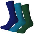 Marineblau-Blaugrün-Flaschengrün - Front - Simply Essentials - Socken für Männer Bambus (3-er Pack)