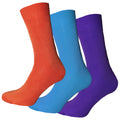 Orange-Blau-Purpur - Front - Simply Essentials - Socken für Männer Bambus (3-er Pack)