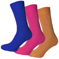 Königsblau-Rosa-Senfgelb - Front - Simply Essentials - Socken für Männer Bambus (3-er Pack)