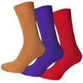 Senfgelb-Purpur-Rot - Front - Simply Essentials - Socken für Männer Bambus (3-er Pack)