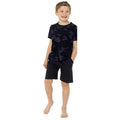 Blau Tarnung - Front - Foxbury - Oberteil und Shorts Pyjama Set für Jungen Tarnung Baumwolle