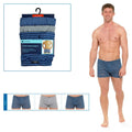 Blau - Front - Tom Franks Jersey-Boxershorts, gemustert, 3er-Pack