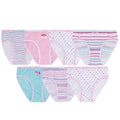 Weiß-Pink-Blau - Front - Tom Franks - Slips für Mädchen (7er-Pack)