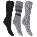Schwarz - Front - Floso Damen Thermo Winter-Socken, Wollgemisch, 3 Paar