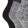 Schwarz - Back - Floso Damen Thermo Winter-Socken, Wollgemisch, 3 Paar