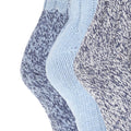 Blau - Back - Floso Damen Thermo Winter-Socken, Wollgemisch, 3 Paar