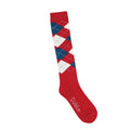 Rot-Marineblau-Weiß - Front - Dublin Unisex Argylemuster-Socken