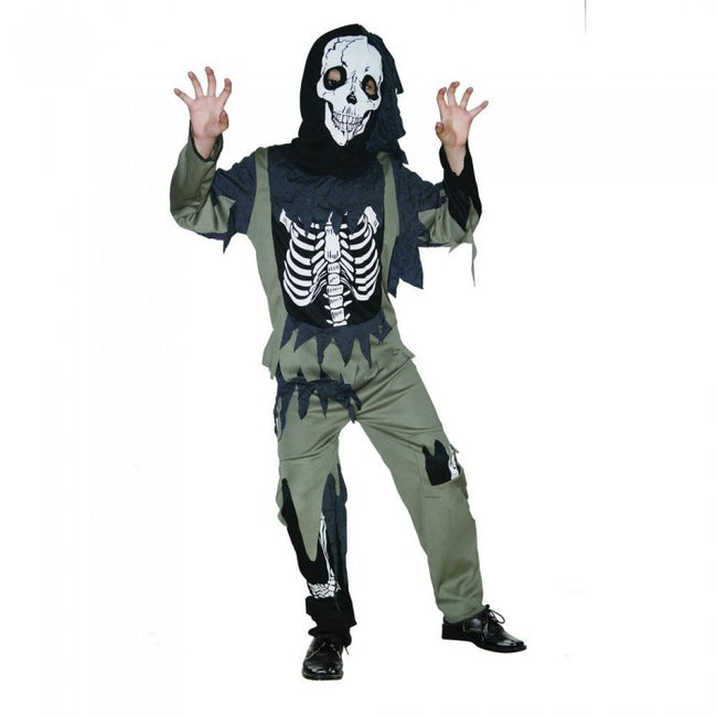 Front - Bristol Novelty Kinder Skelett Zombie Kostüm