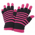 Front - Damen Magic Gloves 2-in-1 Thermo-Handschuhe, gestreift