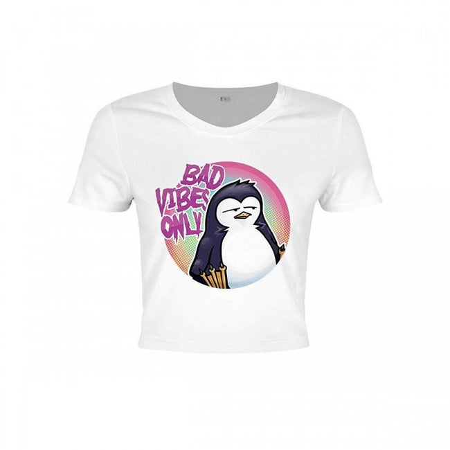 Front - Psycho Penguin Damen Crop Top Bad Vibes Only