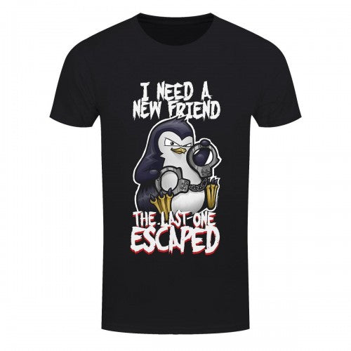 Front - Psycho Penguin Herren T-Shirt I Need A New Friend