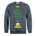 Front - Space Invaders - "Tree Burnout" Sweatshirt für Herren/Damen Unisex - weihnachtliches Design